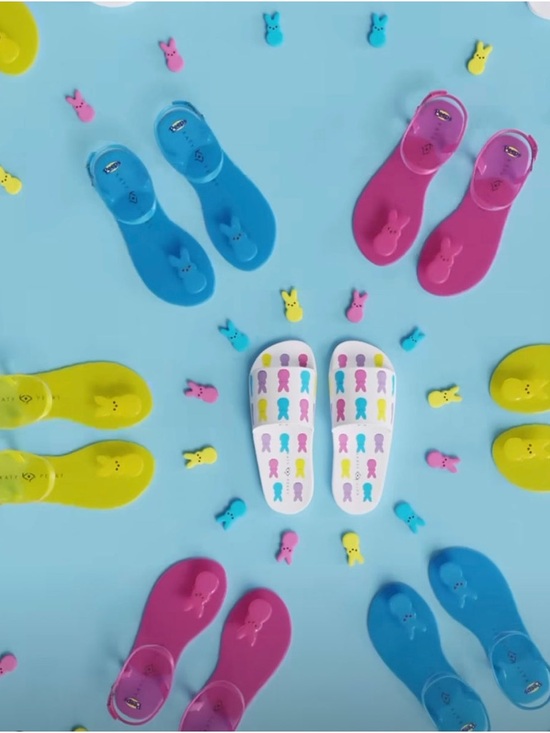 NEW KATY PERRY x PEEPS Pink Jelly Sandals with Bunny Design - Picture 11 of 12